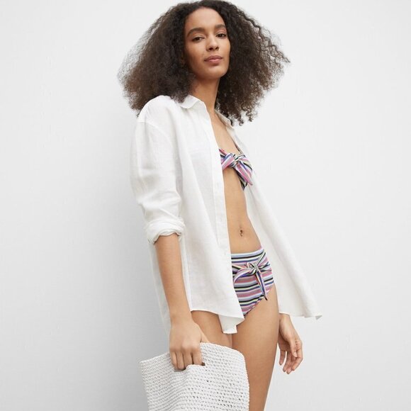 New Solid & Striped Roux Multi Stripe Bandeau/Removable Straps Bikini Top Small - Picture 5 of 12